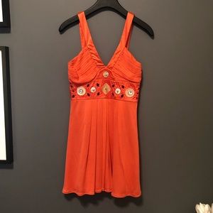 Marciano Orange 100% Silk Dress Y2K